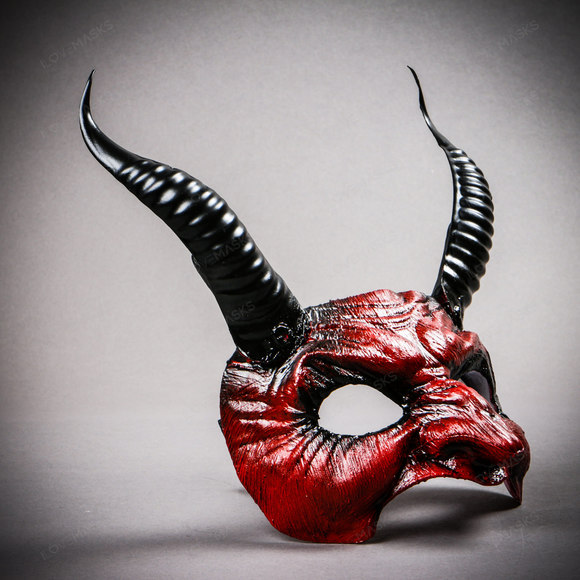 Goblin Devil Long Horn Eyes Mask - Bloody Red - Picture 6 of 7